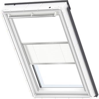VELUX DFD PK06 1025 Duo Blackout and Pleated Blind - White & White