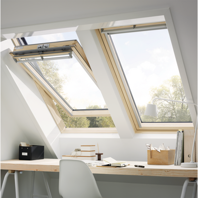 VELUX GGL SK01 3062 Triple Glazed & Noise Reduction Pine Centre-Pivot Window (114 x 70 cm)
