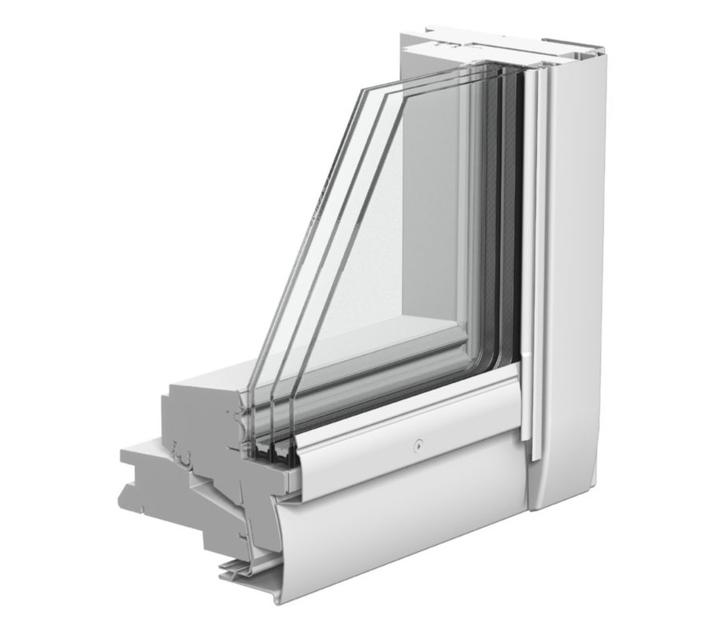 VELUX GGU FK08 0068 Triple Glazed Rain Noise Reduction White Polyurethane Centre-Pivot Roof Window (66 x 140 cm)