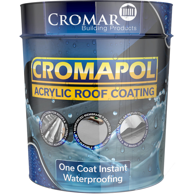 Cromapol Acrylic Waterproof Roof Coating - 20kg Clear / Opaque