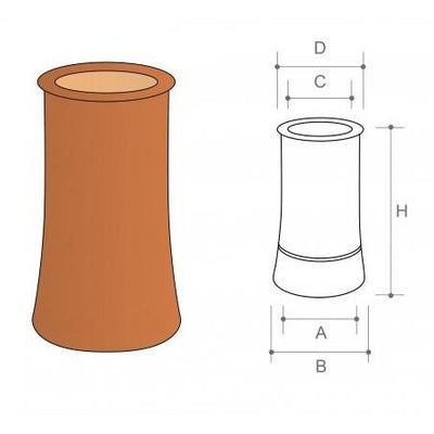 Redbank Slate Body Mix Roll Top Chimney Pot - 450mm
