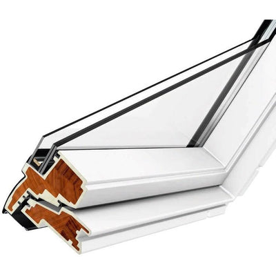 VELUX GGU CK02 0068 Triple Glazed Rain Noise Reduction White Polyurethane Centre-Pivot Roof Window (55 x 78 cm)